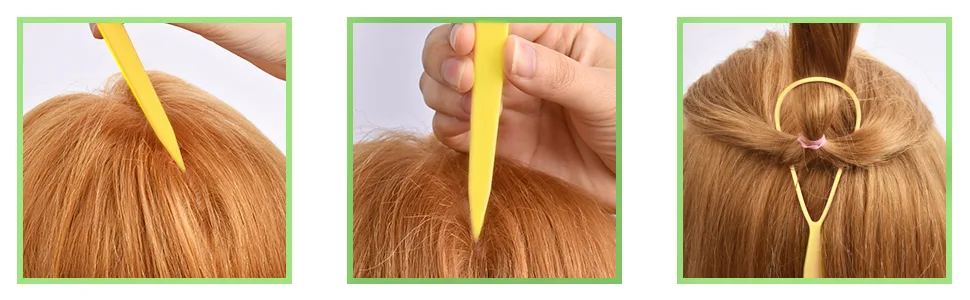 Topsy Hair Tail Tools TsMADDTs 6Pack Hair Loop Tool Set with 2Pairs French Braid Tool Loop 2Pcs Rat Tail Comb for Hair Styling Yellow&Green Green&Yellow - product information 5
