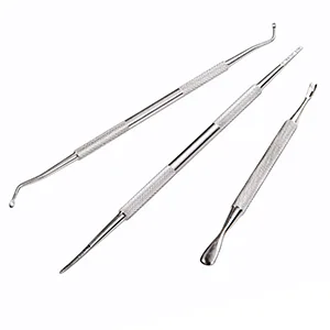 Ingrown Toenail Tool Kit 3 Pack Stainless Steel Double Sided Pedicure Nail File Lifter Spoon Nail Pusher Cleaner Professional Pedicure Tools - Professional Pedicure Tools