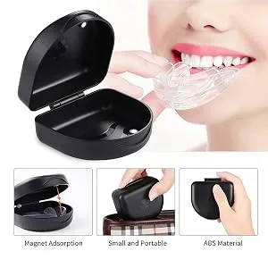 (2 Pack) Retainer Case Solid Orthodontic Retainer Case-Black - Super easy to clean