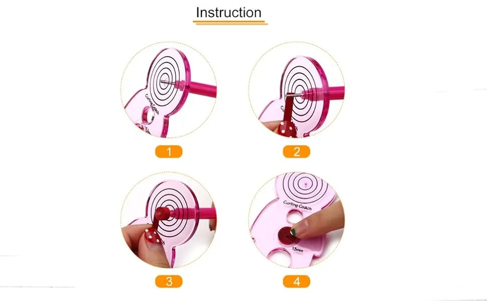 PATIKIL Paper Quilling Curling Coach Tool 2 Pack Strips Flower Rolling for Art Craft DIY Projects Pink - Paper Quilling Curling Coach Tool