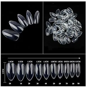 Yimart 500pcs/pack Stiletto False Nails Clear False Nails Oval Stiletto Sharp Full Nail tips Acrylic UV Gel Full Cover Nail Art Tips Decoration Nails Salon (Clear) - product information 5