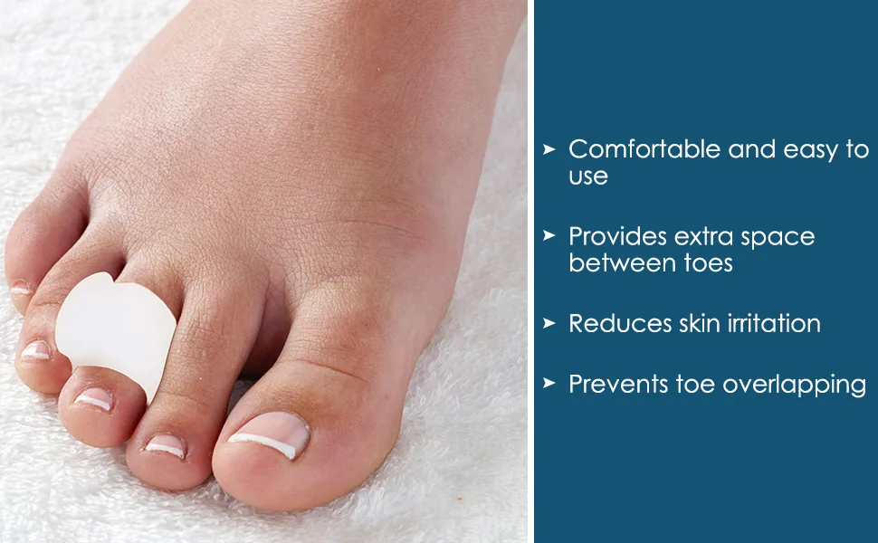 AllSett Health 8 Pack Toe Separators for Bunions - Toe Spacers Hammer Toe Straightener Correct Toes and Bunion Relief - Our toe straightener