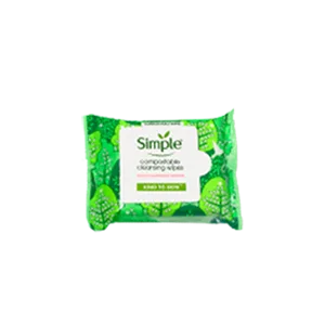 Simple for Sensitive Skin Face Cleansing Wipes 25 wipes 4 count - Simple Kind to Skin Compostable Cleansing Wipes