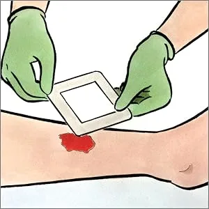 Medline Sterile Bordered Gauze 3 x 6 with 1.5 x 4 Pad (Pack of 15) - Bordered gauze; adhesive dressing; wound dressings; wound gauze;