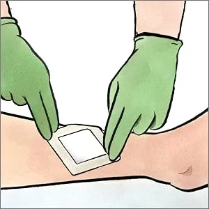 Medline Sterile Bordered Gauze 3 x 6 with 1.5 x 4 Pad (Pack of 15) - Bordered gauze; adhesive dressing; wound dressings; wound gauze;