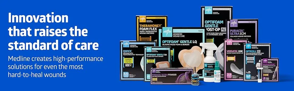 Medline Sterile Bordered Gauze 3 x 6 with 1.5 x 4 Pad (Pack of 15) - Bordered gauze; adhesive dressing; wound dressings; wound gauze;