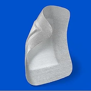 Medline Sterile Bordered Gauze 3 x 6 with 1.5 x 4 Pad (Pack of 15) - wound dressing; bordered gauze; adhesive gauze