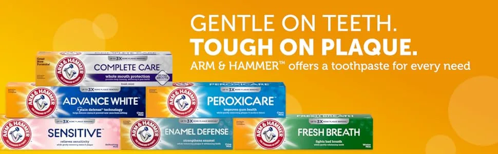 ARM & HAMMER Advanced White Extreme Whitening Toothpaste TRIPLE PACK (Contains Three 6 Ounce Tubes) -Clean Mint - Fluoride Toothpaste (Pack of 3) Mint 6 Ounce (Pack of 3) - gentle on teeth tough on plaque arm and hammer offers a toothpaste for every need