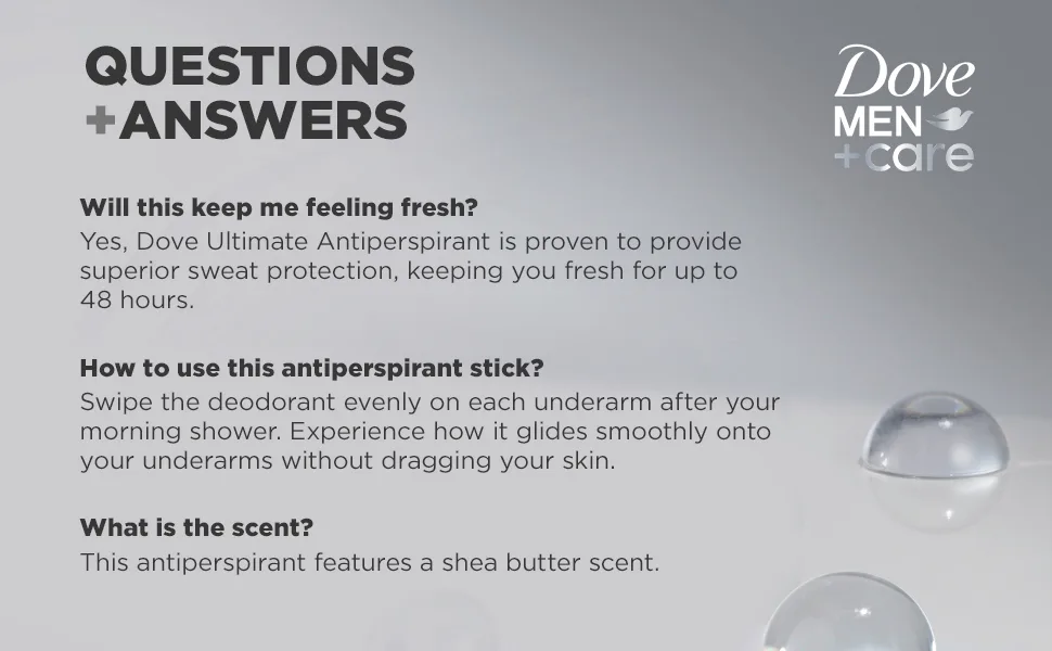 Dove Men+Care Ultimate Antiperspirant Stick Shea Butter 2 Count 48-Hour Sweat Protection Antiperspirant for Men 2.6 oz - product information 6