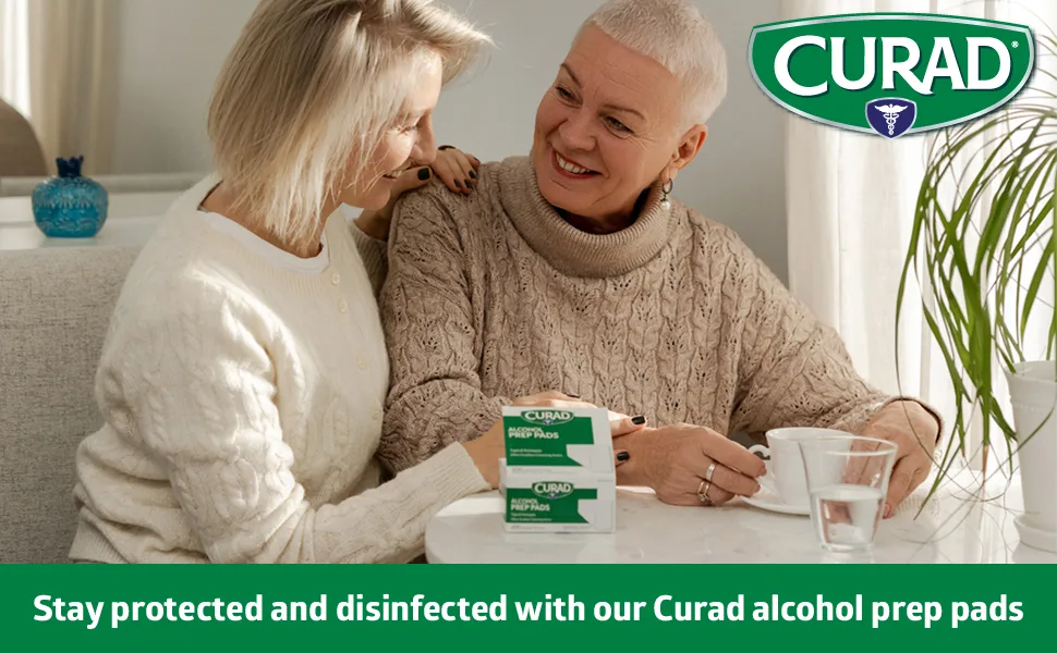 Curad Alcohol Prep Pads 70% Alcohol 1000 Count (5 Boxes 200 CT/EA) - CURAD Prep Pads
