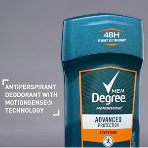 Degree Men Advanced Protection Antiperspirant Deodorant Adventure 2.7 Ounce (Pack fo 4) Fresh 2.7 Ounce (Pack of 4) - Antiperspirant Deodorant with MotionSense Technology