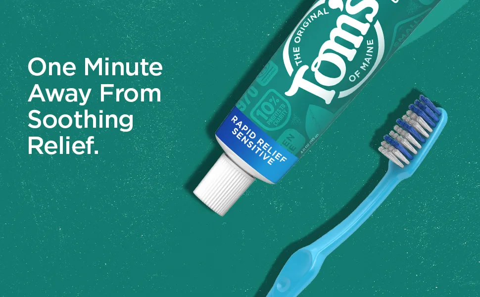 Tom's of Maine Natural Rapid Relief Sensitive Toothpaste Natural Toothpaste Sensitive Toothpaste Fresh Mint 4 Ounce (Pack of 2) - product information 2