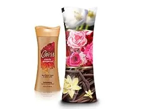 Caress Exfoliating Body Wash for Everyday Use Shea Butter & Brown Sugar 18 oz (Pack of 3) - Caress Evenly Gorgeous Exfoliating Body Wash