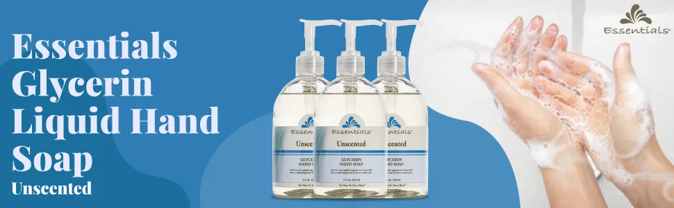 Essentials by Clearly Natural Glycerin Liquid Hand Soap Unscented 12-Fluid Ounce Pack of 3 - Essentials Glycerin Liquid Hand Soap, Unscented, 12-Fluid Ounce, Pack of 3