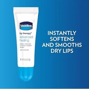 Vaseline Lip Therapy Lip Balm Tube Advanced Healing Lip Moisturizer 0.35 Ounce (Pack of 12) - Vaseline Lip Therapy Advanced Healing - Original Formula