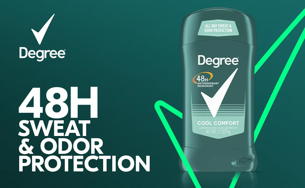 Degree Men Original Antiperspirant Deodorant Non-Irritating for Sensitive Skin Cool Comfort Deodorant for Men 2.7 Ounce (Pack of 6) - 48H SWEAT & ODOR PROTECTION