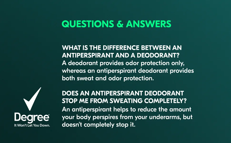Degree Men Original Antiperspirant Deodorant Non-Irritating for Sensitive Skin Cool Comfort Deodorant for Men 2.7 Ounce (Pack of 6) - questions & answers