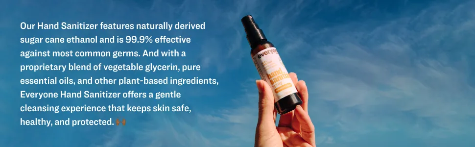 Everyone Hand Sanitizer Spray 2 Ounce (Pack of 6) Peppermint and Citrus Plant Derived Alcohol with Pure Essential Oils 99% Effective Against Germs - product information 6