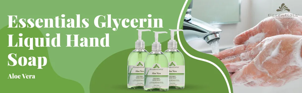 Essentials by Clearly Natural Glycerin Liquid Hand Soap Aloe Vera 12-Fluid Ounce Pack of 3 - Liquid soap