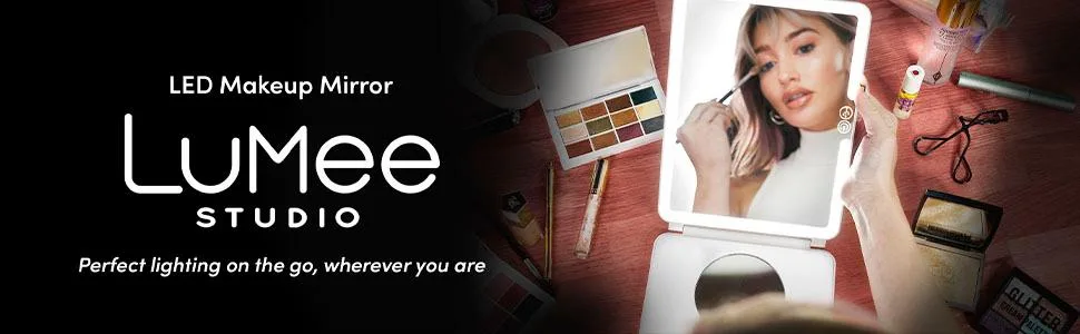 Case-Mate LuMee Studio - LED Portable White Light Makeup Mirror - Lightweight - 3 Light Modes - Travel-Friendly - White - lumee mirror