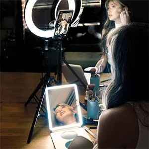 Case-Mate LuMee Studio - LED Portable White Light Makeup Mirror - Lightweight - 3 Light Modes - Travel-Friendly - White - lumee mirror