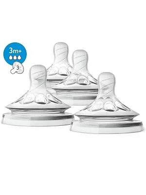 Philips Avent Natural Baby Bottle Medium Flow Nipple 3M+ 4pack Flow 3 SCF653/43 - Philips, Philips Avent, Philips Baby, Avent, Philips Avent Reviews, Avent Reviews, avent philips