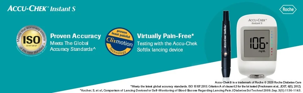 Accu-Chek Instant S Glucometer with Free Test Strips 10 Count (White) - product information 2