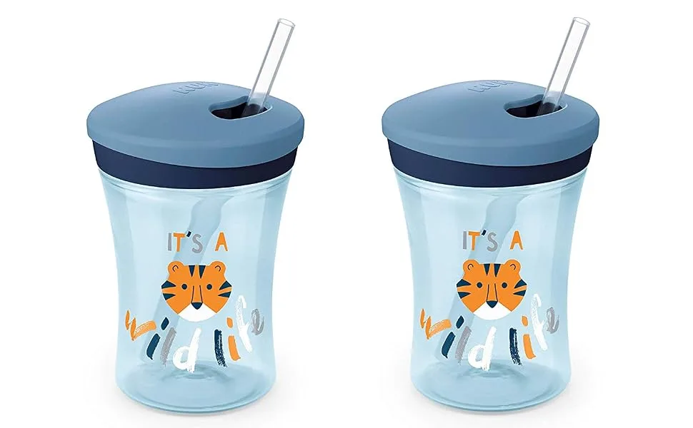 NUK Evolution Straw Cup Blue 8 Ounce (Pack of 2) Tiger 8 Ounce (Pack of 2) - product information 1