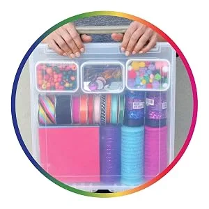 ArtBin 9002AB Super Satchel Thread Box Portable Craft & Sewing Organizer with Thread Tray 1 Plastic Storage Case Clear - product information 3