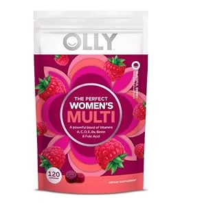 OLLY Women s Multi Gummy Starter Pack Bundle Vitamins A D C E Biotin Folic Acid Berry Flavor 90ct Bottle and 120ct Pouch 210 Count - product information 4