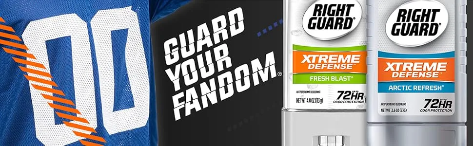 Right Guard Xtreme Defense Antiperspirant Deodorant Invisible Solid Stick Arctic Refresh 2.6 Ounce (Pack of 6) - Right Guard Fresh Blast Right Guard Arctic Refresh