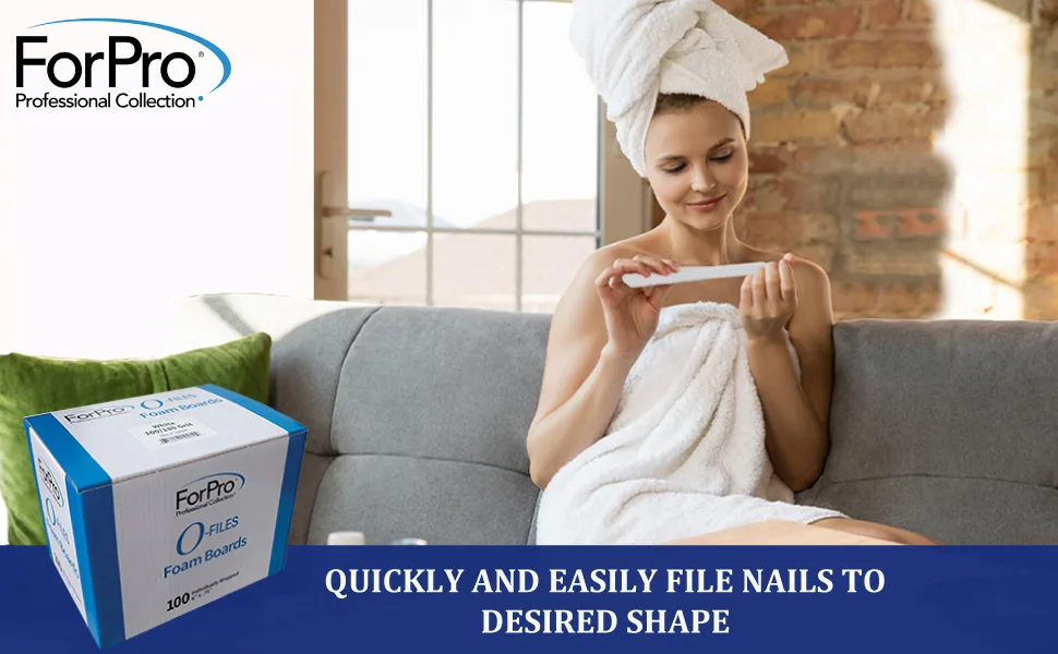 ForPro O-Files Foam Board Double-Sided Manicure Nail File 100/180 Grit Individually-Wrapped 6 L x .75 W White 100-Count Foam Boards - product information 7