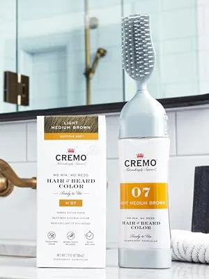 Cremo No Mix & No Mess Hair and Beard Color Light Medium Brown 1 Count 07 Light Medium Brown - color