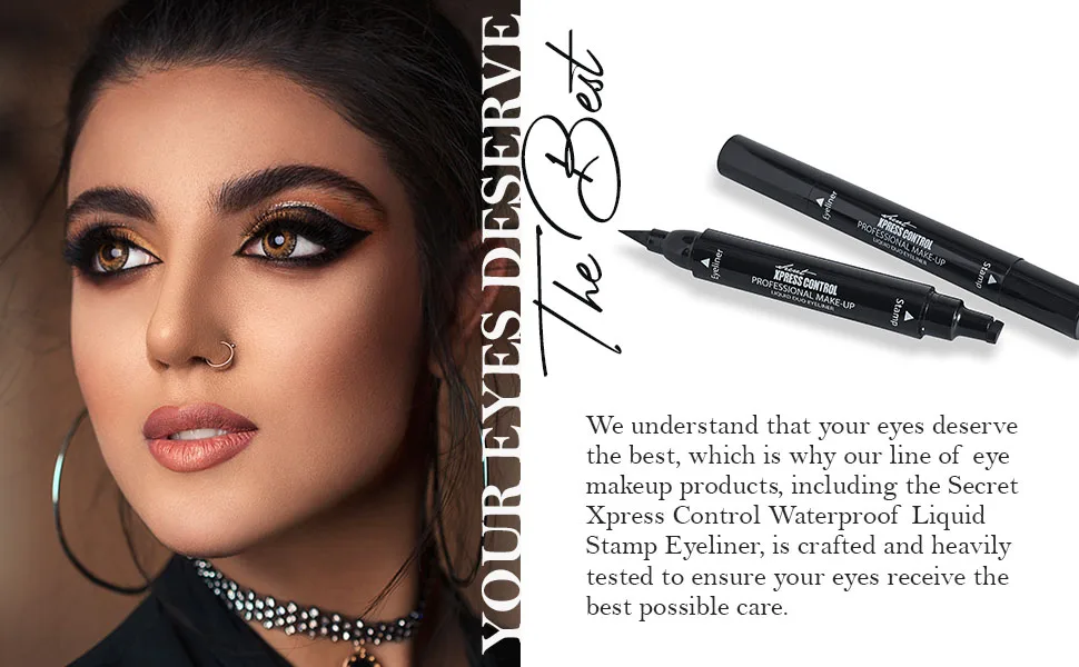 Secret Xpress Control Winged Eyeliner Stamp Waterproof Long Lasting Liquid Black Pen Cat Eye Matte Eye Makeup (Black - 2 Pack) - product information 3