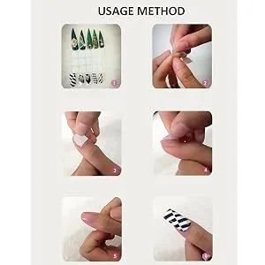 enForten 10 Pack Total 200pcs False Nail Art Patch False Nail Sticker for Manicure - Usage