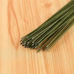 DECORA 18 Gauge Dark Green Floral Paper Wrapped Wire 16 inch 50/Package - High Quality