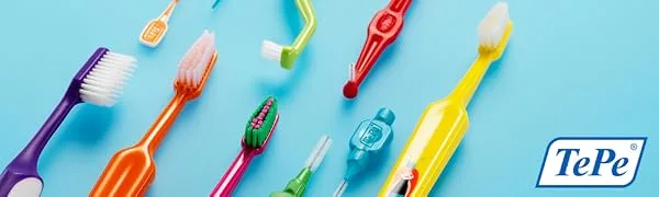 TEPE Colour Compact Extrasoft-Bristle Toothbrush Colorful Toothbrush with Tapered Head and Angled Neck 4 Pack Comp X-Soft / 4 - product information 1