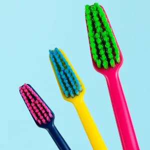 TEPE Colour Compact Extrasoft-Bristle Toothbrush Colorful Toothbrush with Tapered Head and Angled Neck 4 Pack Comp X-Soft / 4 - product information 2