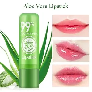 DTDR 2PCS Aloe Vera Lipstick Long Lasting Nutritious Color Changing Lip Balm Natural Moisturizer Magic Temperature Color Change Lip Gloss Green 2 Pack - Aloe Vera Lipstick