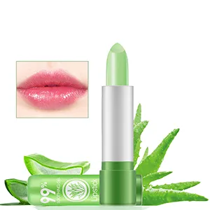 DTDR 2PCS Aloe Vera Lipstick Long Lasting Nutritious Color Changing Lip Balm Natural Moisturizer Magic Temperature Color Change Lip Gloss Green 2 Pack - Aloe Vera Lipstick