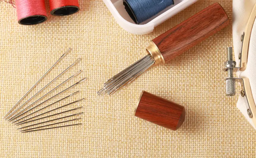 25Pieces Hand Sewing Big Eye Needles Sharp Needle with Solid Wood Needle Case for - sewing needles needle embroidery needles sewing needlelarge eye sewing needlesdarning needle