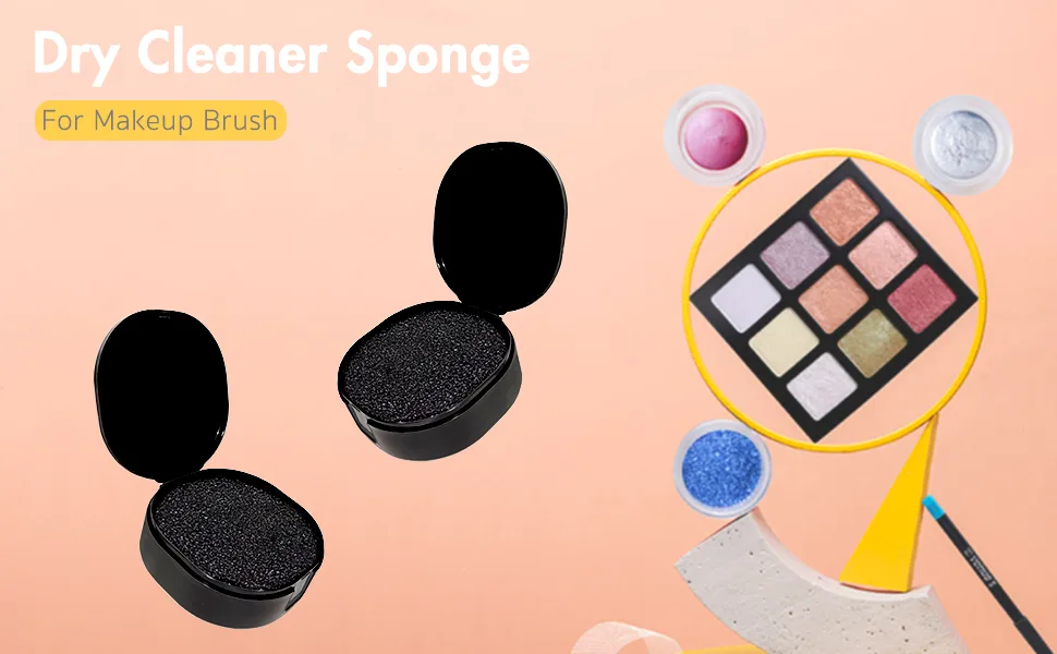 Makeup Sponge Brush Cleaner Dry Makeup Eyeshadow Brush Cleaner Removal Color Switch Sponge Make Up Cleaning Tool - Pack of 2 2 Pack - makeup brush clean sponge