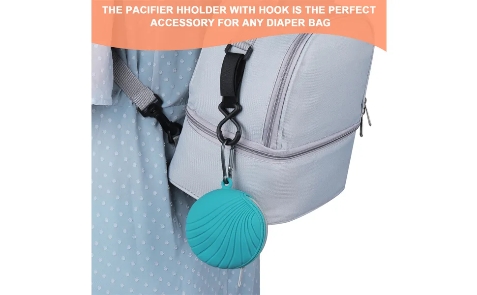 Accmor Silicone Baby Pacifier Case with Hook Baby Pacifier Holder Case Pacifier Pouch Box for Diaper Bag Holds 2 Pacifiers for Travel Outdoor Activities Blue - pacifier case