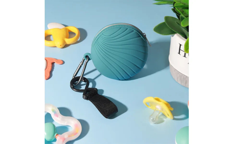 Accmor Silicone Baby Pacifier Case with Hook Baby Pacifier Holder Case Pacifier Pouch Box for Diaper Bag Holds 2 Pacifiers for Travel Outdoor Activities Blue - pacifier case