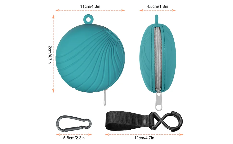 Accmor Silicone Baby Pacifier Case with Hook Baby Pacifier Holder Case Pacifier Pouch Box for Diaper Bag Holds 2 Pacifiers for Travel Outdoor Activities Blue - size