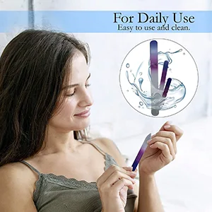 P2P Nails Glass Fingernail Files with Case - Manicure Set for Natural Nails - Double Sided Nail File Stocking Stuffers (Blue) - nail file nail files nail buffer nail files for acrylic nails nail files for natural nails
