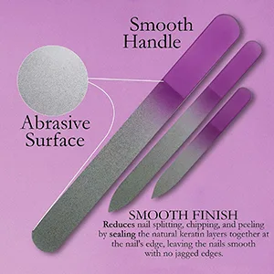 P2P Nails Glass Fingernail Files with Case - Manicure Set for Natural Nails - Double Sided Nail File Stocking Stuffers (Blue) - nail file nail files nail buffer nail files for acrylic nails nail files for natural nails