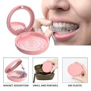 Retainer Case Orthodontic Retainer Case-Black/With Mirror - Orthodontic Retainer Case