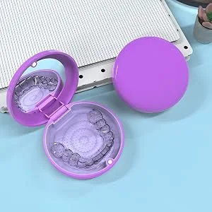 Retainer Case Orthodontic Retainer Case-Black/With Mirror - Retainer Mouth Guards Travel Cases