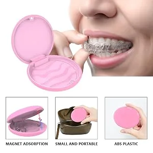Retainer Case Solid Orthodontic Retainer Case-Black - easy to c